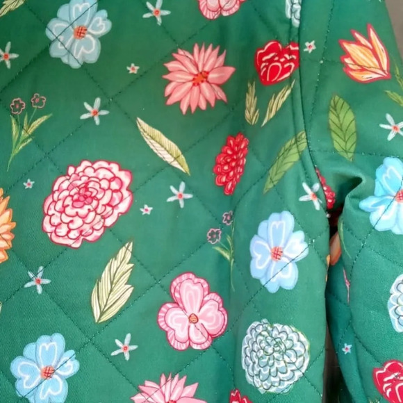 My Little Belleville - THE BEIJING QUILTED COAT-  GREEN FLORAL - Picture 10 of 16